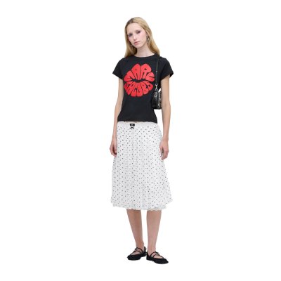 THE KISS LIPS MARC KISS LOGO SHRUNKEN TEE